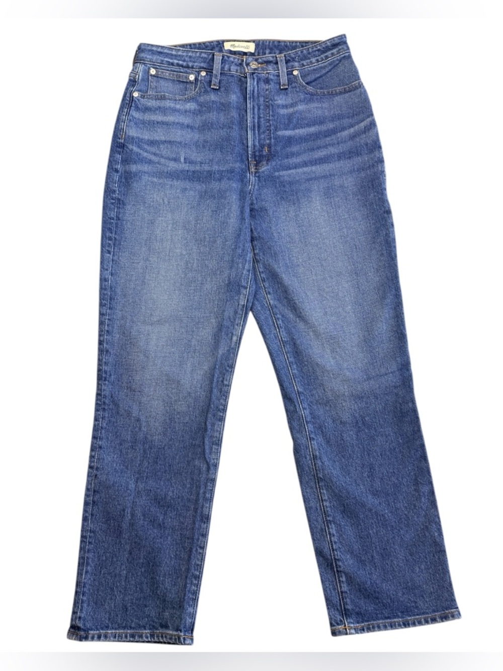 Madewell Curvy Perfect Vintage Straight Jean, High Rise Medium Wash Size 30